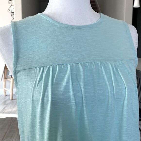 Belle Du Jour Tiered Tank Top Aqua NWT Crew Neck Sleeveless Boho Tier Spring S - Picture 8 of 11